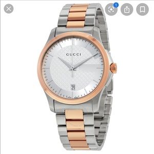 Rose gold and silver Gucci watch men & women